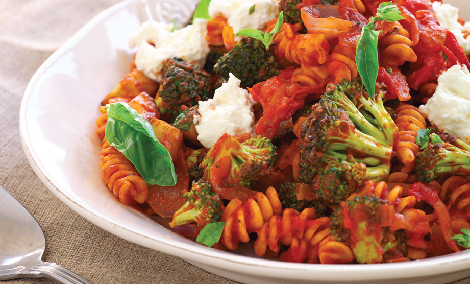 Paula Deen Cuts the Fat, 250 Favorite Recipes All Lightened Up, Exclusive: Fusilli with Roasted Vegetables and Ricotta