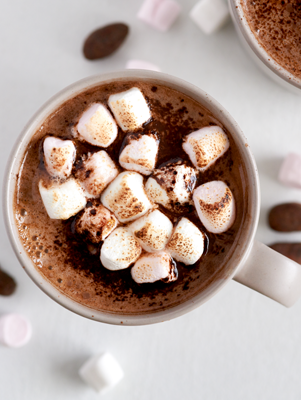 Toasted Coconut Hot Chocolate Beverage
