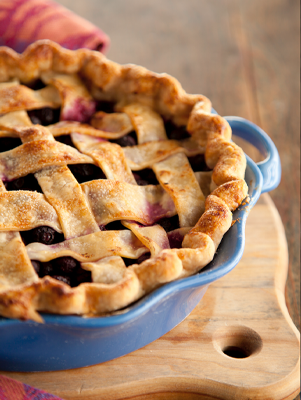 Lattice-Top Blueberry Pie