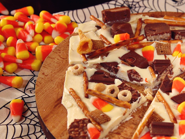 Candy Corn and Snack Mix Bark Recipe