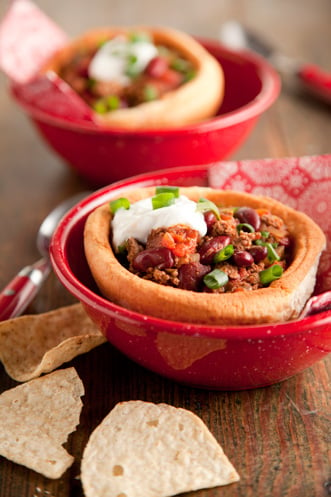 Five Alarm Chili in a Biscuit Bowl