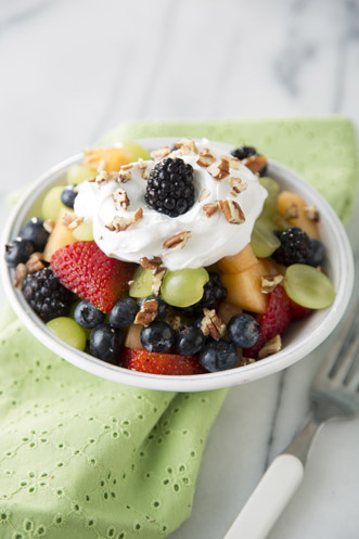 Fruit Salad With Cream Cheese-Pecan Topping Thumbnail