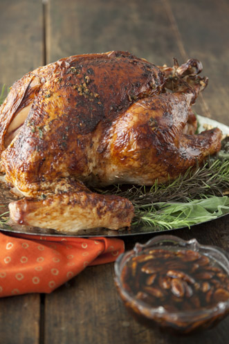 Roasted Turkey with Fried Pecan-Bourbon Glaze Thumbnail