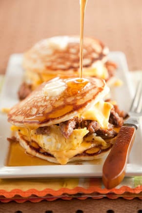 Sausage Pancake Egg Sandwich Recipe