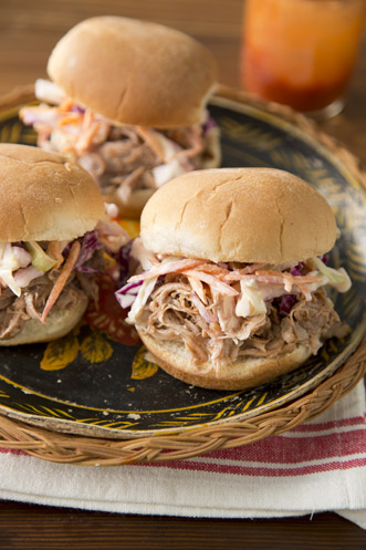 Slow Cooker Pulled Pork Sandwiches and Buttermilk Coleslaw Thumbnail