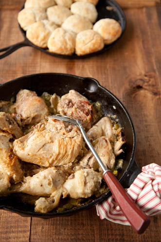 Smothered Chicken and Biscuits Recipe